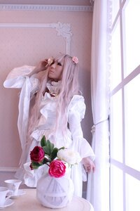 Rating: Safe Score: 0 Tags: 1girl auto_tagged dress flower hair_ornament indoors kirakishou long_hair long_sleeves red_flower red_rose rose solo white_dress white_hair window User: admin