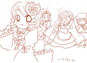 Rating: Safe Score: 0 Tags: 4girls :< dress hat long_hair monochrome multiple_girls short_hair suiseiseki User: admin