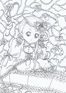 Rating: Safe Score: 0 Tags: 1girl blush dress drill_hair flower frills hair_ornament hat image kanaria long_sleeves monochrome puffy_sleeves ribbon rose solo thorns tomoe_mami twin_drills twintails vines User: admin