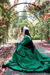 Rating: Safe Score: 0 Tags: 1girl dress flower gloves green_dress long_hair plant red_flower solo suiseiseki User: admin