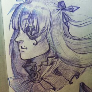 Rating: Safe Score: 0 Tags: 1girl barasuishou collared_shirt image long_hair portrait ribbon solo traditional_media User: admin