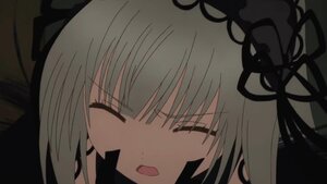 Rating: Safe Score: 0 Tags: 1girl bangs black_hairband black_ribbon close-up closed_eyes face hair_ribbon image open_mouth ribbon silver_hair solo suigintou User: admin