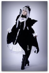 Rating: Safe Score: 0 Tags: 1girl black_dress black_footwear boots dress flower full_body gothic_lolita high_heel_boots high_heels lolita_fashion long_hair long_sleeves rose solo standing suigintou User: admin