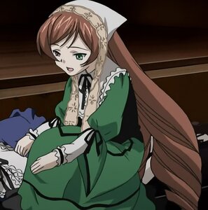 Rating: Safe Score: 0 Tags: 1girl brown_hair dress frills green_dress green_eyes heterochromia image long_hair long_sleeves open_mouth ribbon solo suiseiseki very_long_hair User: admin