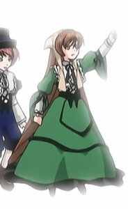 Rating: Safe Score: 0 Tags: 3girls brown_hair dress green_dress hat head_scarf image long_hair long_sleeves multiple_girls solo souseiseki standing suiseiseki very_long_hair User: admin