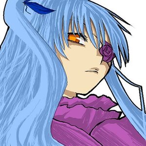 Rating: Safe Score: 0 Tags: 1girl bangs barasuishou blue_hair flower image rose simple_background solo upper_body white_background User: admin