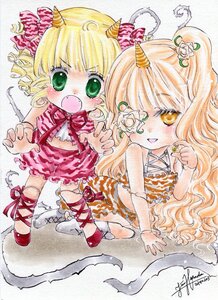 Rating: Safe Score: 0 Tags: 2girls blonde_hair blush bow dated green_eyes hair_ornament hinaichigo image kirakishou long_hair multiple_girls open_mouth pair red_footwear ribbon shoes signature skirt smile traditional_media watercolor_(medium) yellow_eyes User: admin