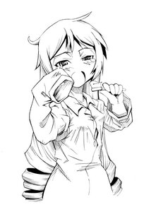 Rating: Safe Score: 0 Tags: 1girl brushing_teeth dress_shirt drill_hair greyscale image long_hair long_sleeves monochrome popsicle shirt solo striped suiseiseki toothbrush User: admin