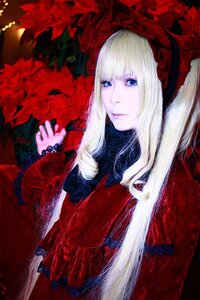 Rating: Safe Score: 0 Tags: 1girl bangs blue_eyes closed_mouth dress flower long_hair looking_at_viewer pale_skin shinku solo upper_body white_hair User: admin