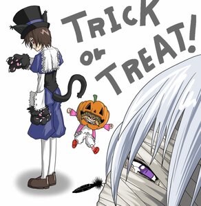 Rating: Safe Score: 0 Tags: animal_ears brown_hair cat_ears halloween happy_halloween hat image jack-o'-lantern multiple paws pumpkin purple_eyes shoes short_hair silver_hair souseiseki tagme tail top_hat User: admin
