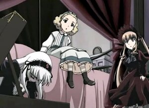 Rating: Safe Score: 0 Tags: 3girls black_dress blonde_hair curtains dress frills hairband image long_hair long_sleeves looking_at_viewer multiple_girls pair sarah shinku shoes sitting standing suigintou User: admin