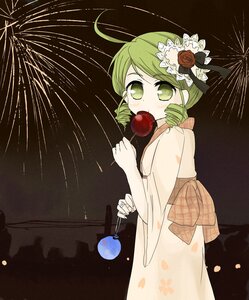 Rating: Safe Score: 0 Tags: 1girl ahoge alternate_hairstyle candy_apple flower food green_eyes green_hair hair_flower hair_ornament holding image japanese_clothes kanaria kimono looking_at_viewer rose short_hair solo umbrella yukata User: admin