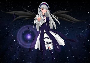 Rating: Safe Score: 0 Tags: 1girl auto_tagged black_wings hairband image long_hair night night_sky shooting_star silver_hair sky solo space star_(sky) starry_background starry_sky starry_sky_print suigintou wings User: admin