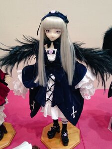 Rating: Safe Score: 0 Tags: 1girl bangs black_wings blonde_hair blunt_bangs boots doll dress frills gothic_lolita long_hair long_sleeves purple_eyes solo standing suigintou wings User: admin