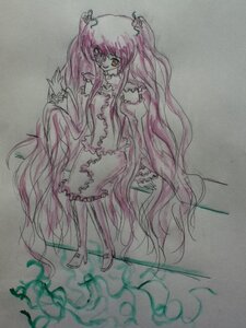 Rating: Safe Score: 0 Tags: 1girl dress frills full_body image kirakishou long_hair long_sleeves pink_hair solo standing traditional_media two_side_up very_long_hair User: admin