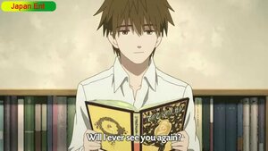 Rating: Safe Score: 0 Tags: 1boy bangs book brown_hair collared_shirt holding holding_book human looking_at_viewer sakurada_jun screenshot shirt solo upper_body white_shirt wing_collar User: admin