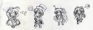 Rating: Safe Score: 0 Tags: chibi hair_ornament hat image long_hair monochrome multiple multiple_girls short_hair smile tagme User: admin