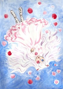 Rating: Safe Score: 0 Tags: 1girl apple blue_eyes cherry dress flower food fruit heterochromia holding_fruit image kirakishou long_hair petals red_eyes rose rose_petals solo strawberry traditional_media very_long_hair watercolor_(medium) white_hair User: admin