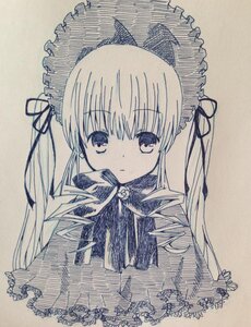 Rating: Safe Score: 0 Tags: 1girl bangs black_dress blush brown_background closed_mouth dress eyebrows_visible_through_hair image long_hair long_sleeves looking_at_viewer photo ribbon shinku simple_background solo traditional_media very_long_hair User: admin