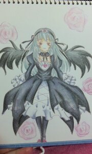 Rating: Safe Score: 0 Tags: 1girl auto_tagged black_dress choker dress flower hairband image long_hair long_sleeves one_eye_closed pantyhose photo pink_eyes pink_flower pink_rose purple_rose rose smile solo suigintou traditional_media User: admin