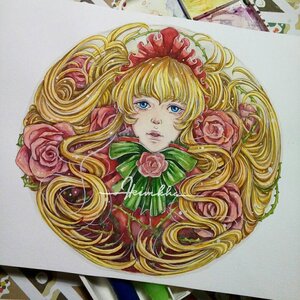 Rating: Safe Score: 0 Tags: 1girl blonde_hair blue_eyes flower image lips long_hair looking_at_viewer marker_(medium) mixed_media photo pink_flower pink_rose red_flower red_rose rose shikishi shinku solo traditional_media User: admin