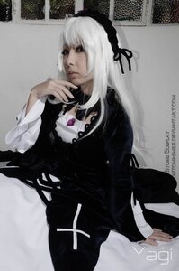 Rating: Safe Score: 0 Tags: 1girl 3d black_dress black_ribbon closed_mouth dress frills gothic_lolita hairband lips lolita_fashion long_hair long_sleeves photo realistic ribbon silver_hair solo suigintou User: admin