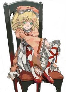 Rating: Safe Score: 0 Tags: 1girl blonde_hair blush bow chair cross-laced_footwear doll dress drill_hair fakepucco frilled_sleeves frills green_eyes hina_ichigo hinaichigo image long_hair long_sleeves looking_at_viewer outstretched_arm pink_bow pink_dress red_dress ribbon rozen_maiden short_hair simple_background sitting smile solo white_background wide_sleeves User: admin