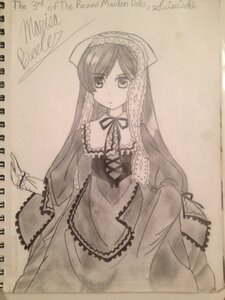 Rating: Safe Score: 0 Tags: 1girl bangs closed_mouth dress eyebrows_visible_through_hair frills image long_hair long_sleeves looking_at_viewer monochrome neck_ribbon ribbon sepia solo suiseiseki very_long_hair User: admin