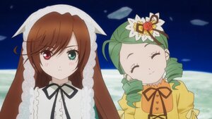 Rating: Safe Score: 0 Tags: 2girls ahoge blush brown_hair closed_eyes dress drill_hair flower green_eyes green_hair heterochromia image kanaria long_hair multiple_girls neck_ribbon pair pout red_eyes ribbon sky suiseiseki tears twin_drills User: admin