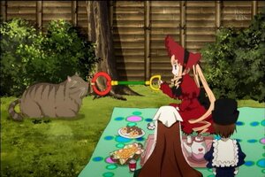 Rating: Safe Score: 0 Tags: apron blonde_hair brown_hair bush dress food hat image outdoors shinku sitting solo suiseiseki tree User: admin