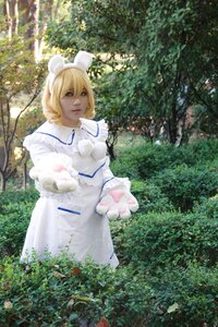 Rating: Safe Score: 0 Tags: 1girl 3d blonde_hair blue_eyes dress hat high_collar hinaichigo long_dress long_sleeves nature outdoors solo sunlight tree white_capelet white_dress User: admin