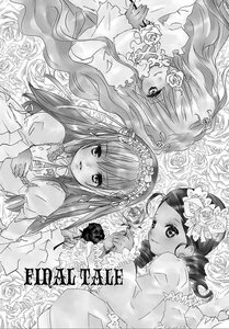 Rating: Safe Score: 0 Tags: 3girls blush dress flower frills greyscale image long_hair long_sleeves looking_at_viewer monochrome multiple multiple_girls rose smile tagme white_rose User: admin