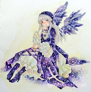 Rating: Safe Score: 0 Tags: 1girl black_footwear black_wings blush boots dress flower frills hairband high_heel_boots high_heels image long_hair long_sleeves red_eyes ribbon sitting solo suigintou very_long_hair wings User: admin
