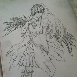 Rating: Safe Score: 0 Tags: 1girl breasts dress flower frills greyscale hairband image long_hair long_sleeves looking_at_viewer monochrome solo standing suigintou traditional_media very_long_hair wide_sleeves wings User: admin