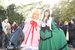 Rating: Safe Score: 0 Tags: 6+boys 6+girls black_hair blonde_hair brown_hair closed_eyes dress glasses hat long_hair long_sleeves multiple_boys multiple_cosplay multiple_girls outdoors short_hair smile standing tagme tree User: admin