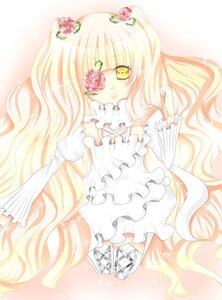 Rating: Safe Score: 0 Tags: 1girl blonde_hair cherry dress food frills fruit holding_fruit image kirakishou long_hair solo strawberry strawberry_hair_ornament striped very_long_hair yellow_eyes User: admin