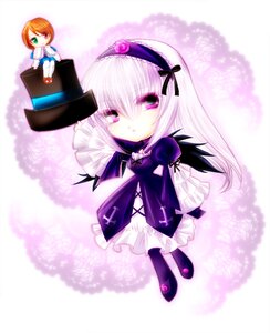 Rating: Safe Score: 0 Tags: 2girls chibi dress frills hairband image long_hair long_sleeves looking_at_viewer multiple_girls pair pantyhose purple_eyes short_hair souseiseki suigintou white_hair wings User: admin