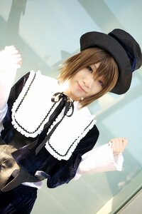 Rating: Safe Score: 0 Tags: 1girl 3d black_ribbon blonde_hair brown_hair dress hat jewelry lips long_sleeves looking_at_viewer ribbon short_hair sleeves_past_wrists smile solo souseiseki top_hat User: admin