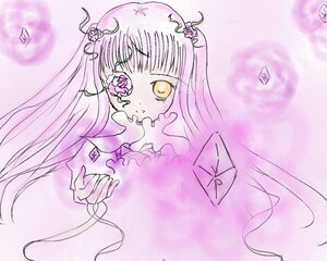 Rating: Safe Score: 0 Tags: 1girl bangs blush flower hair_flower hair_ornament image kirakishou long_hair looking_at_viewer pink_theme rose solo very_long_hair yellow_eyes User: admin