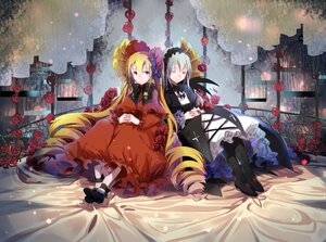 Rating: Safe Score: 0 Tags: 2girls absurdres birdcage black_legwear blonde_hair bonnet cage closed_eyes commentary_request cross curtains dress drill_hair expressionless flower frills gothic_lolita highres image lolita_fashion long_hair multiple_girls pair pantyhose red_eyes red_flower red_rose rose rozen_maiden shinku silver_hair sitting sleeping suigintou twintails very_long_hair white_legwear xiaonuo_(1906803064) User: admin