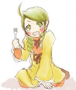 Rating: Safe Score: 0 Tags: 1girl ahoge blonde_hair blush dress full_body green_eyes holding image kanaria long_sleeves simple_background sitting solo tears white_background yellow_dress User: admin