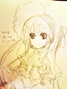 Rating: Safe Score: 0 Tags: 1girl bow dress hair_ornament hakurei_reimu image long_hair long_sleeves looking_at_viewer monochrome shinku sketch solo traditional_media upper_body User: admin