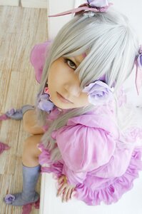 Rating: Safe Score: 0 Tags: 1girl barasuishou blurry depth_of_field eyepatch flower frills hair_ornament lips photo ribbon solo User: admin