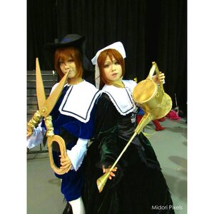 Rating: Safe Score: 0 Tags: 2girls black_dress brown_hair dress green_eyes habit hood long_sleeves looking_at_viewer multiple_cosplay multiple_girls nun sword tagme weapon User: admin