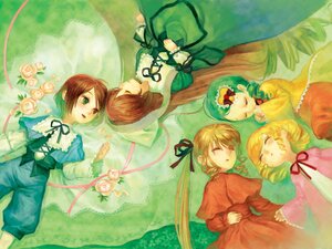 Rating: Safe Score: 0 Tags: 5girls blonde_hair bow brown_hair closed_eyes dress drill_hair flower green_dress hat heterochromia hina_ichigo image kanaria long_hair long_sleeves lying miya_(foolish_order) multiple multiple_girls on_side pantyhose photoshop_(medium) ribbon rose rozen_maiden shinku short_hair siblings sisters sleeping souseiseki suiseiseki tagme twins twintails very_long_hair User: admin