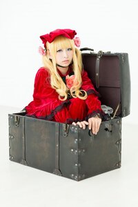 Rating: Safe Score: 0 Tags: 1girl auto_tagged blonde_hair blue_eyes capelet dress flower lips long_hair looking_at_viewer red_capelet red_dress rose shinku solo User: admin