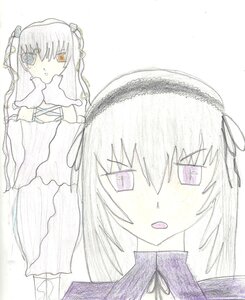 Rating: Safe Score: 0 Tags: dress flower hairband image kirakishou long_hair looking_at_viewer multiple_girls pair ribbon rose simple_background suigintou traditional_media zoom_layer User: admin