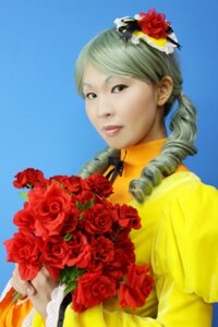 Rating: Safe Score: 0 Tags: 1girl bouquet drill_hair flower green_eyes green_hair hair_flower hair_ornament hibiscus kanaria lips red_flower red_rose ringlets rose solo User: admin