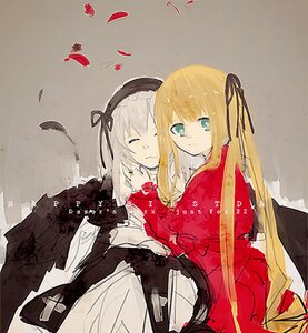 Rating: Safe Score: 0 Tags: 2girls black_wings blonde_hair closed_eyes dress hairband image long_hair long_sleeves multiple_girls pair ribbon sad shinku silver_hair suigintou very_long_hair wings User: admin