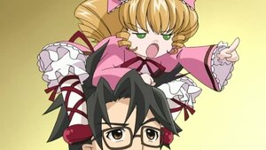 Rating: Safe Score: 0 Tags: 1boy 2girls black_hair blonde_hair bow dress drill_hair frills glasses green_eyes hina_ichigo hinaichigo image long_sleeves multiple_girls open_mouth pink_bow ribbon sakurada_jun solo User: admin